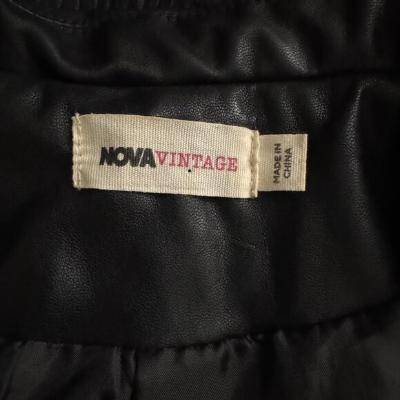 Nova Vintage Fashion Nova Black Faux Leather Blazer Jacket Womens Medium - Picture 5 of 6